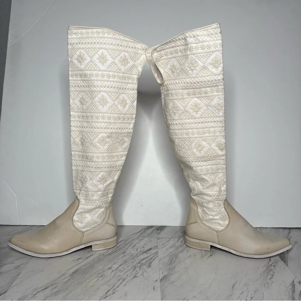 Free People Bren Crochet Slouch Tall Boot 37 1/2